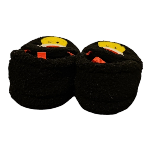 Cozy Smiley Face Kids Slippers - Black George 9-10 NWOT - Picture 7 of 8